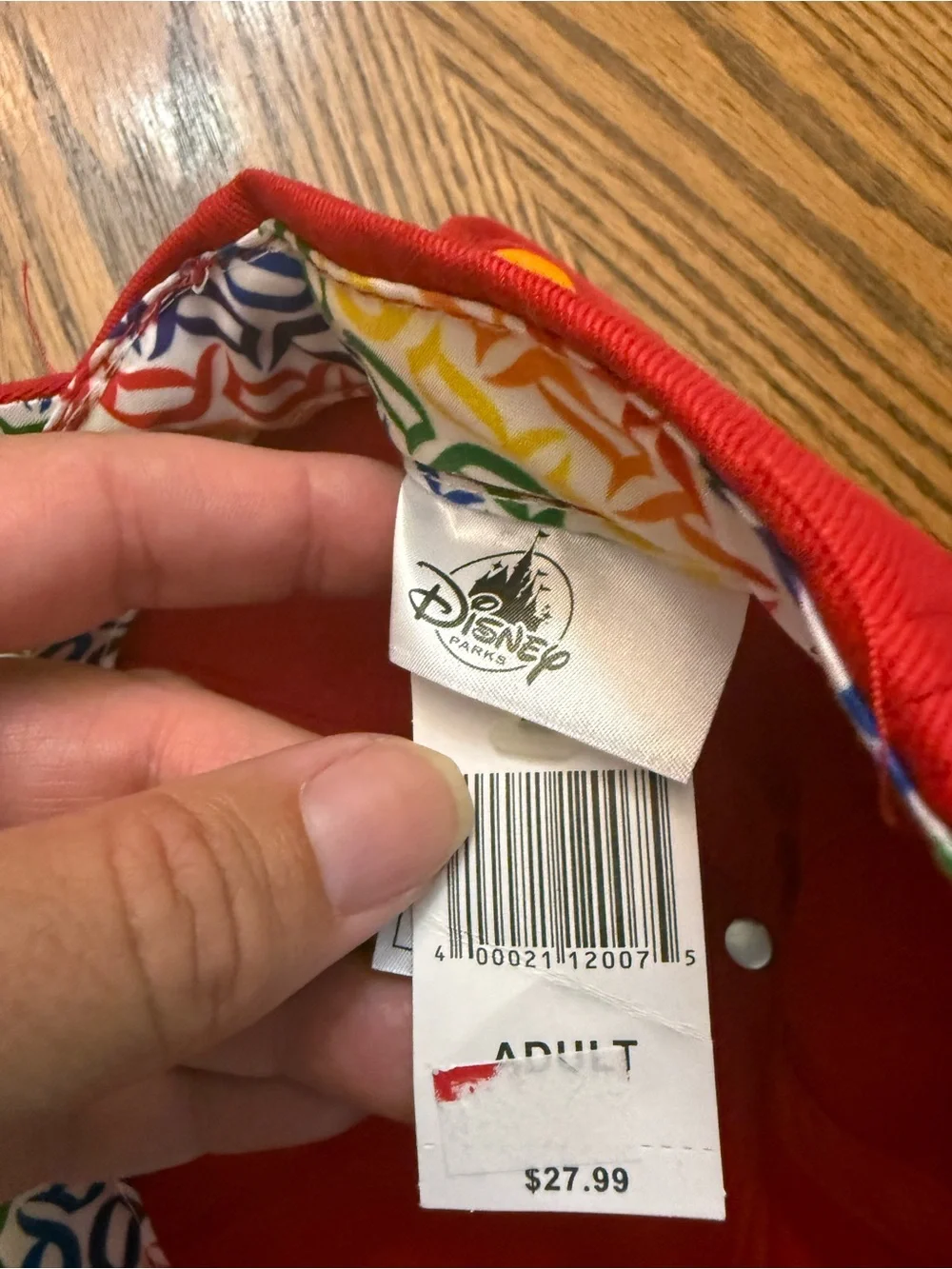 Disney Red Cap with Rainbow Mickey Ears
